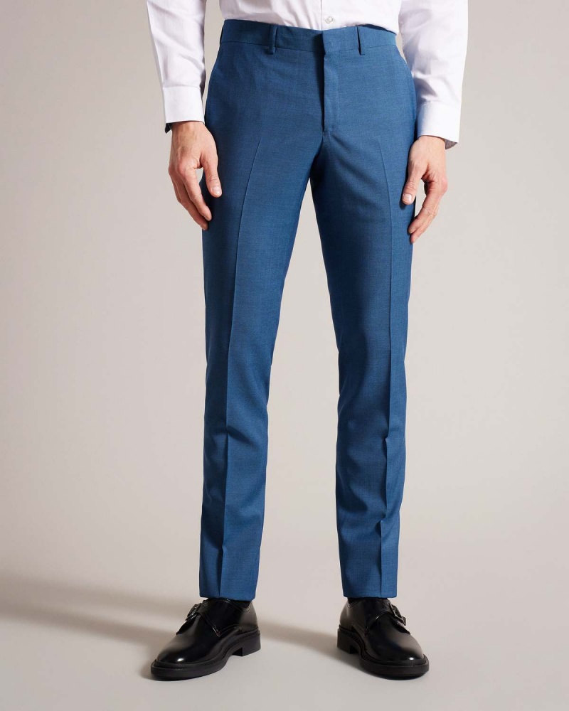 Ted Baker SIOUXT Navy Sharkskin Trousers Bleumarin | 532QDJVPE