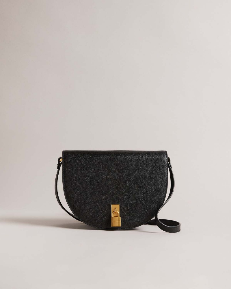 Ted Baker SOHHO Piele Padlock Saddle Bag Negrii | 684XBUFWZ