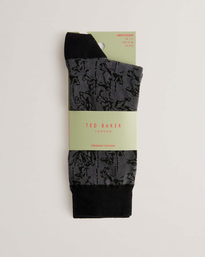 Ted Baker SOKKELV Horse Pattern Sock Negrii | 231POIHCV