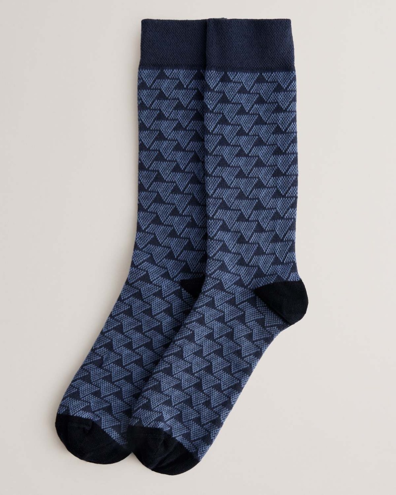 Ted Baker SOKKSEV Patterned Sock Albastri | 097KYTREO