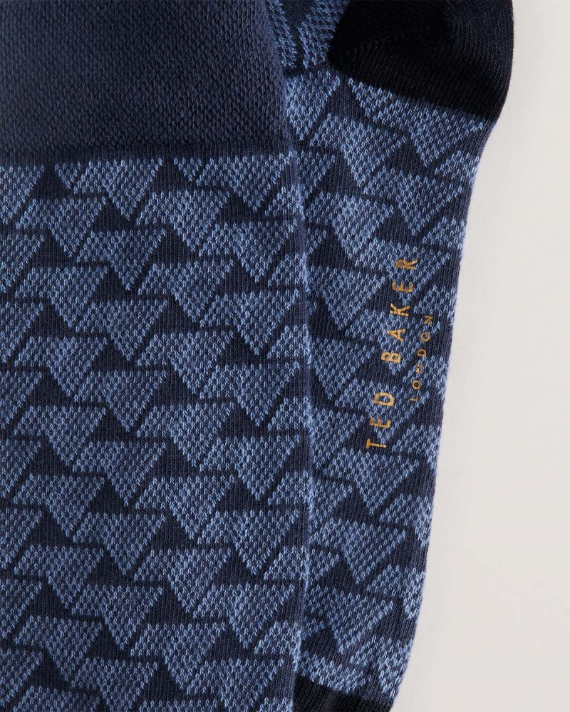 Ted Baker SOKKSEV Patterned Sock Albastri | 097KYTREO