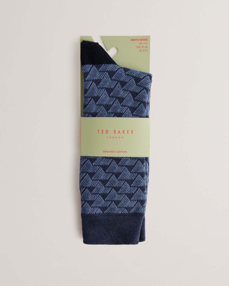 Ted Baker SOKKSEV Patterned Sock Albastri | 097KYTREO