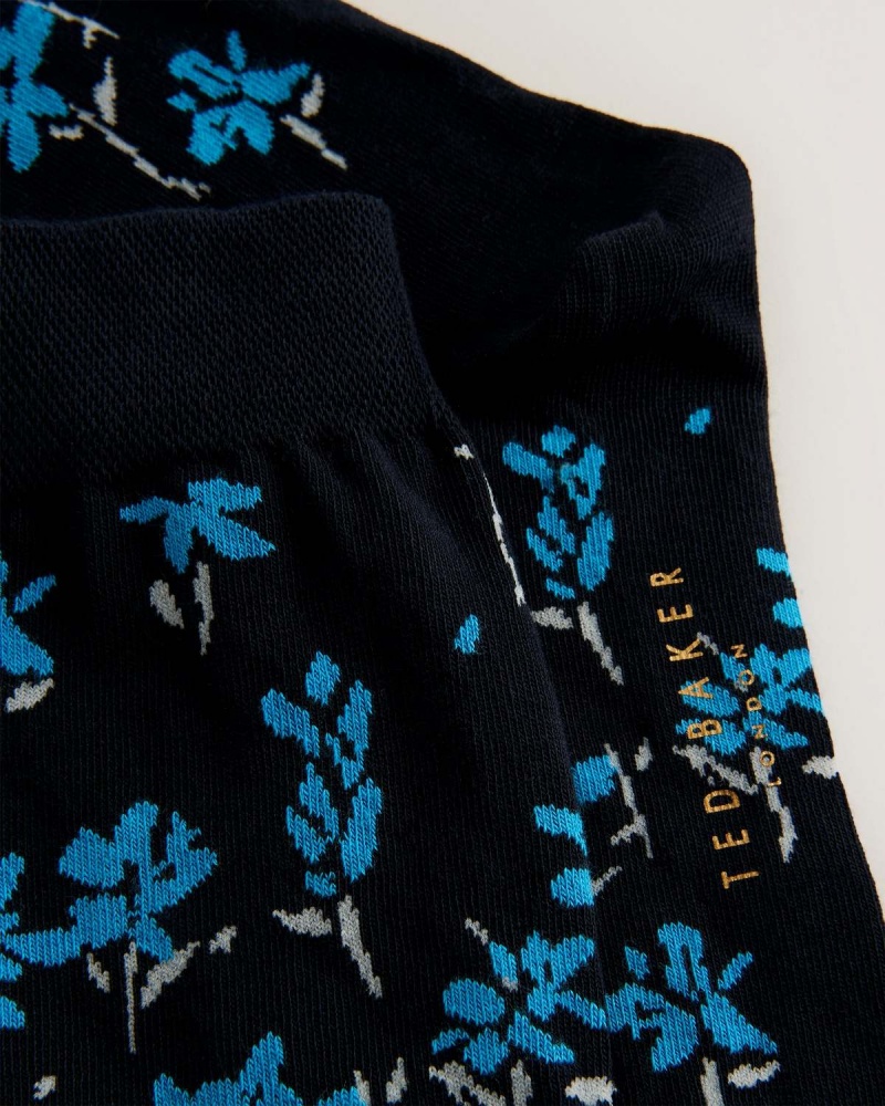 Ted Baker SOKKTEN Floral Pattern Sock Albastri | 538TFVSZN