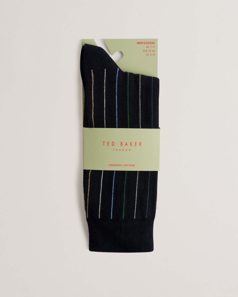 Ted Baker SOKKTHR Vertical Stripe Sock Dk-green | 921LZKEQW