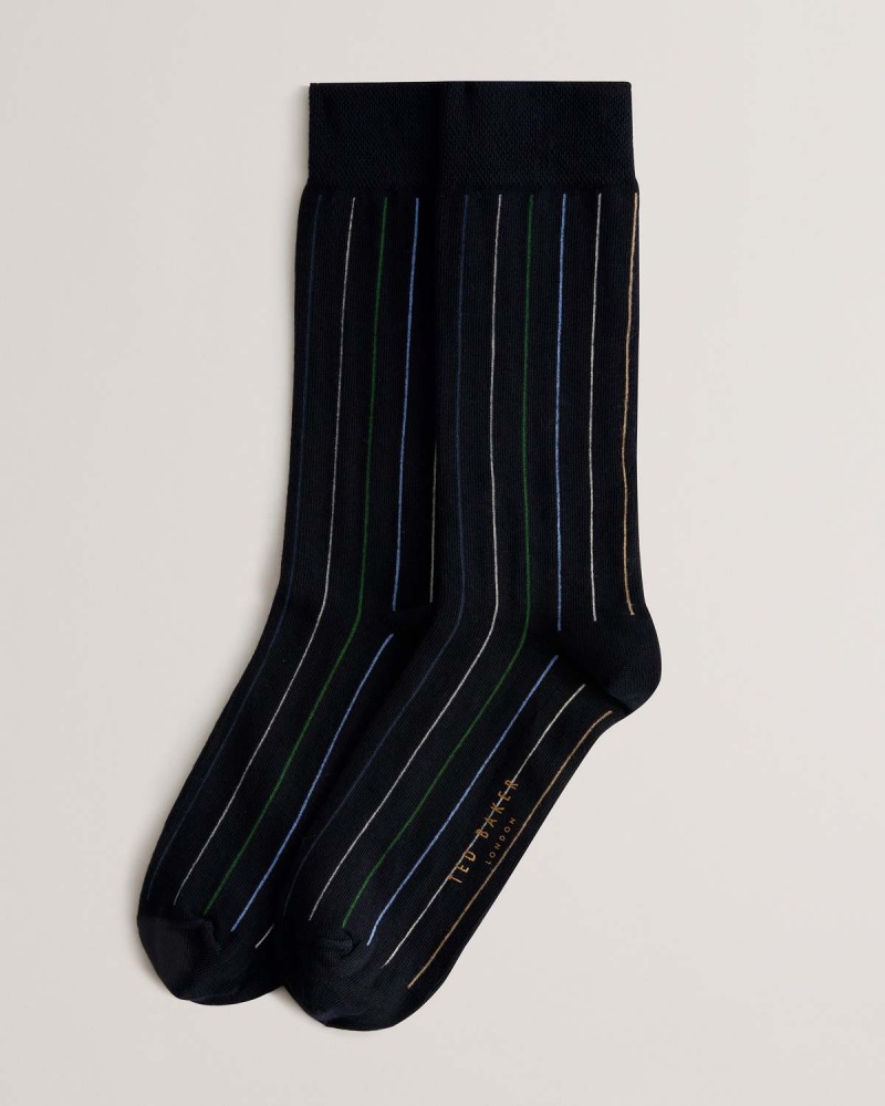 Ted Baker SOKKTHR Vertical Stripe Sock Dk-green | 921LZKEQW