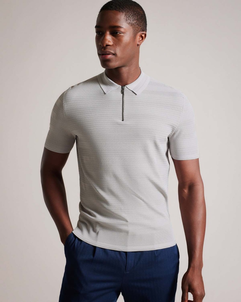 Ted Baker STREE SS Textured Polo Gri | 013JLEMVY