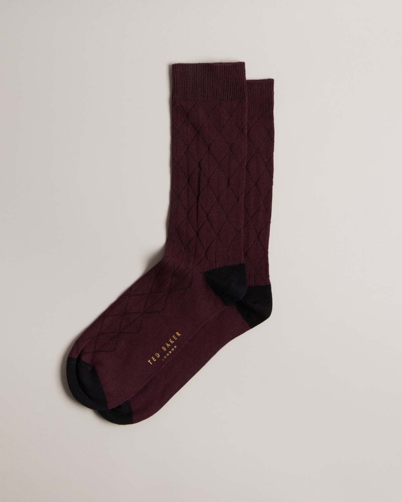 Ted Baker SWELTER Geometric Knit Sock Violet | 364ZEFPWM