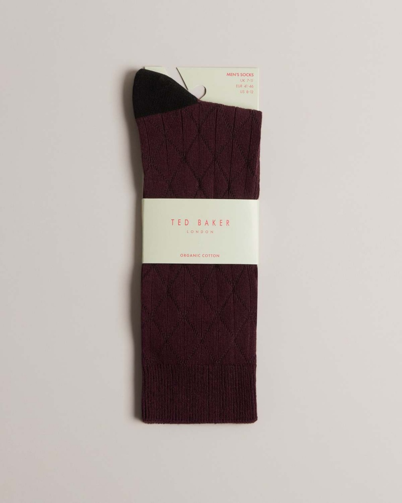 Ted Baker SWELTER Geometric Knit Sock Violet | 364ZEFPWM