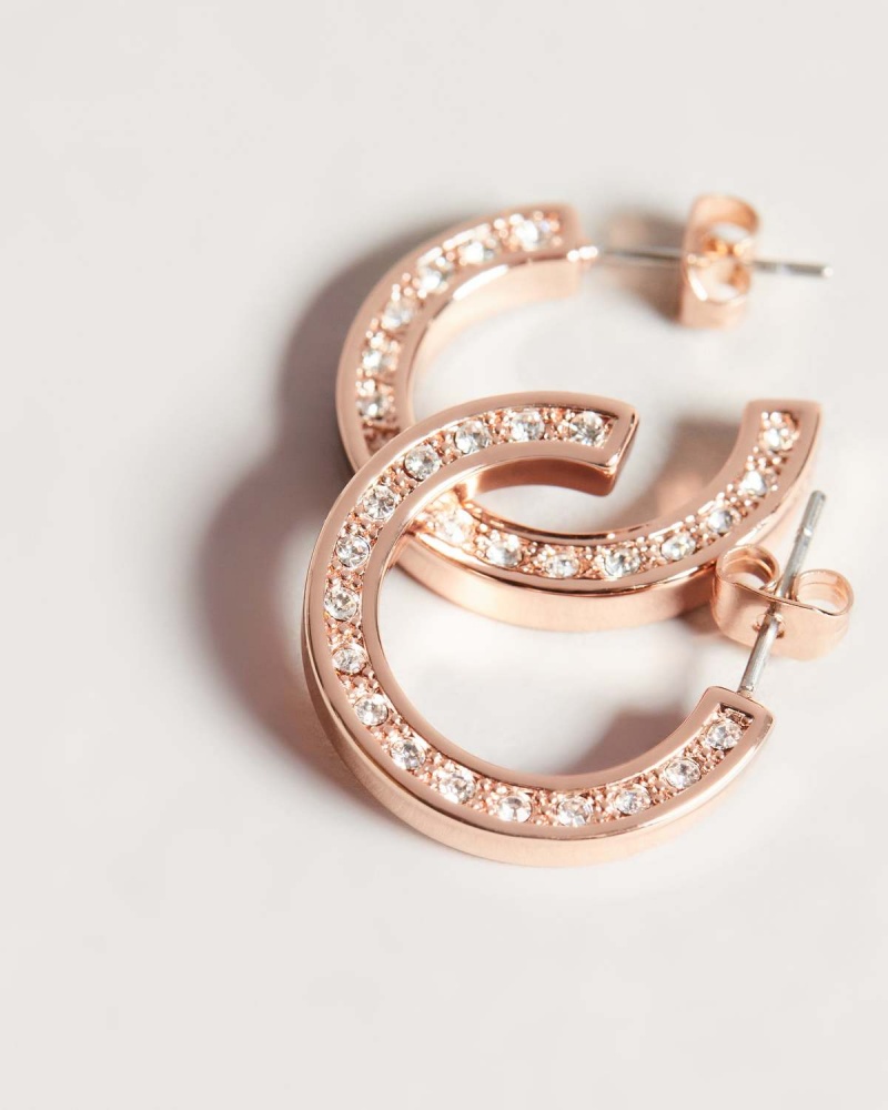 Ted Baker Senatta Crystal Hoop Earring Rosegold | 587BLNMEA