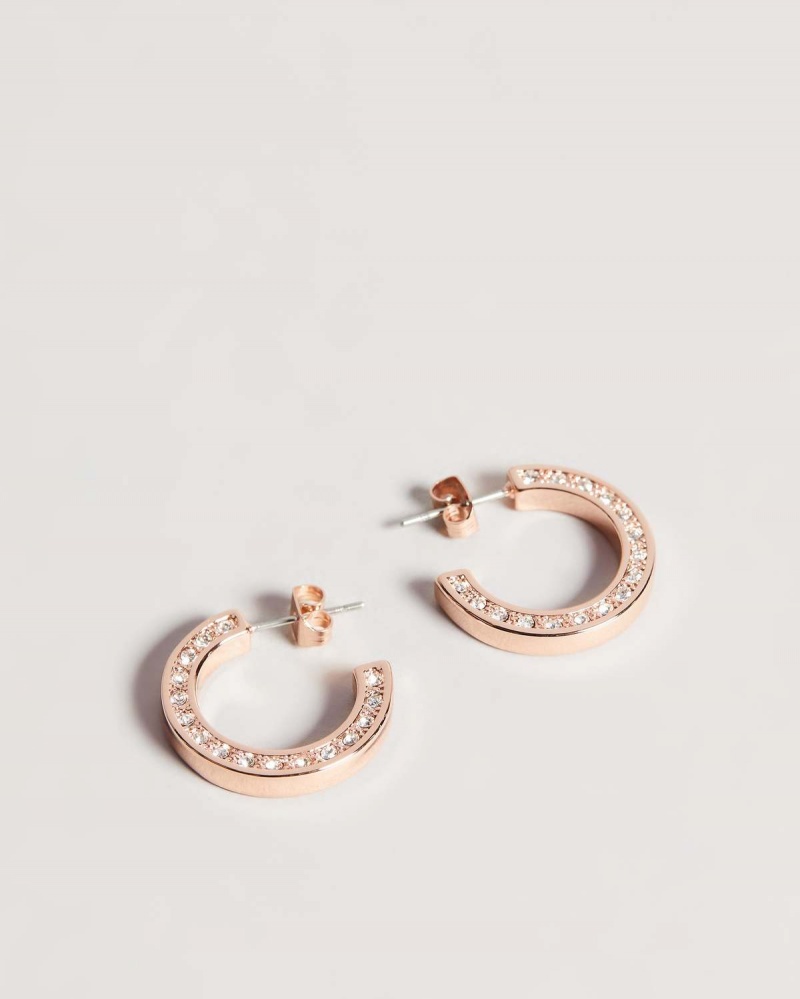 Ted Baker Senatta Crystal Hoop Earring Rosegold | 587BLNMEA