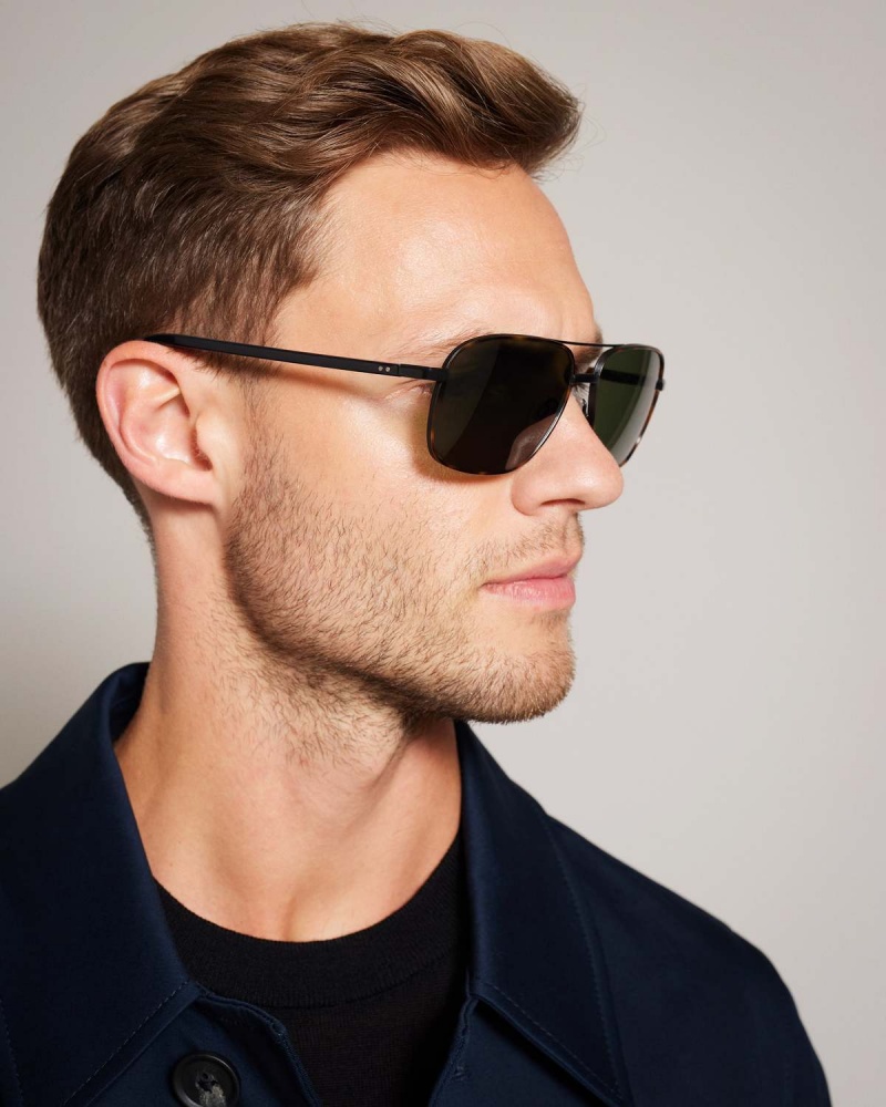 Ted Baker Sunrect Metal Square Aviator Sunglasses Maro | 736VYINKE