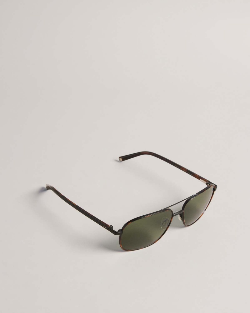 Ted Baker Sunrect Metal Square Aviator Sunglasses Maro | 736VYINKE