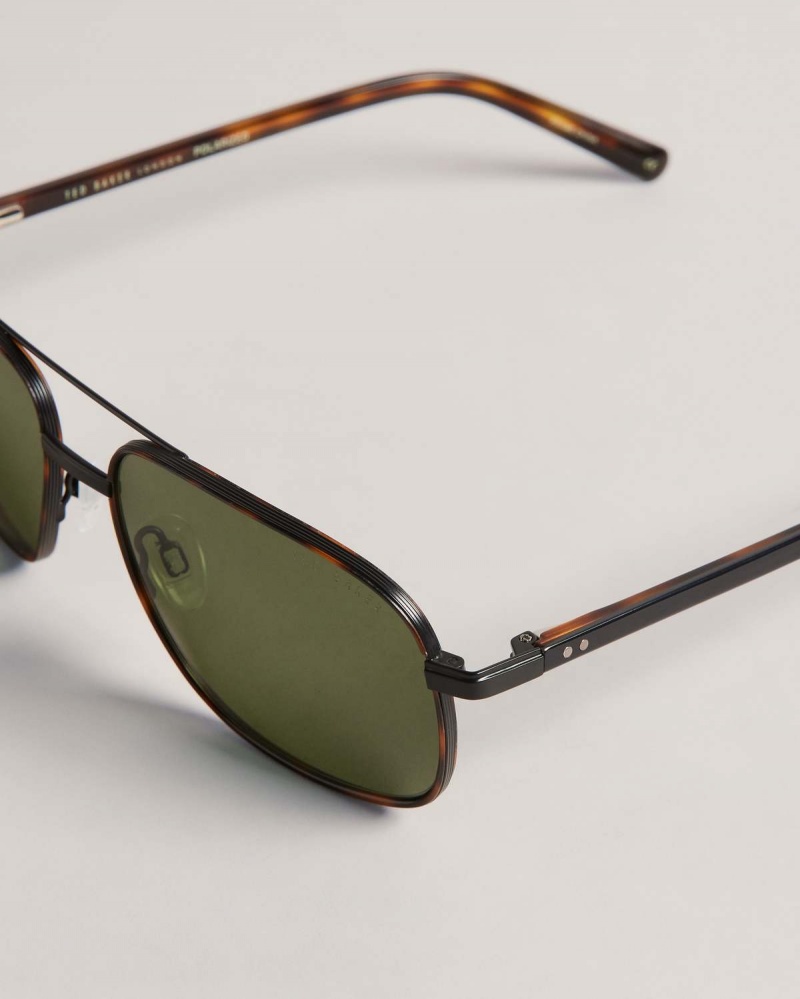 Ted Baker Sunrect Metal Square Aviator Sunglasses Maro | 736VYINKE