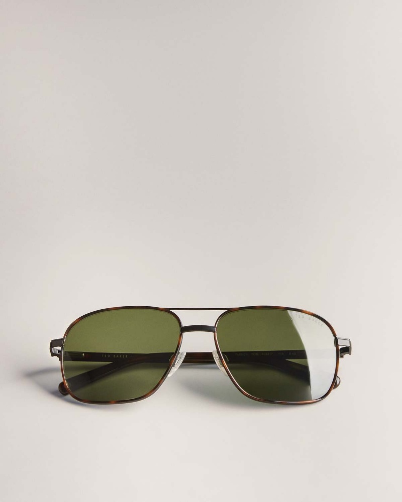 Ted Baker Sunrect Metal Square Aviator Sunglasses Maro | 736VYINKE