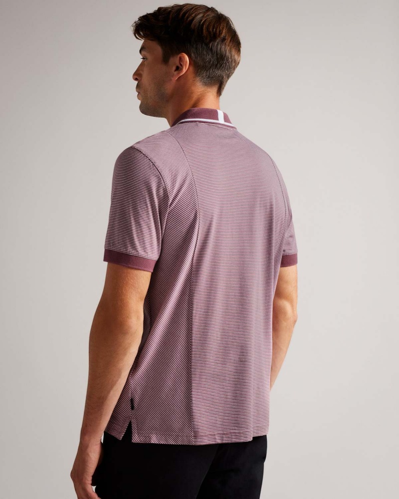 Ted Baker TAIGAA SS Regular In Dungi Panelled Polo Visinii | 697CPBSAU