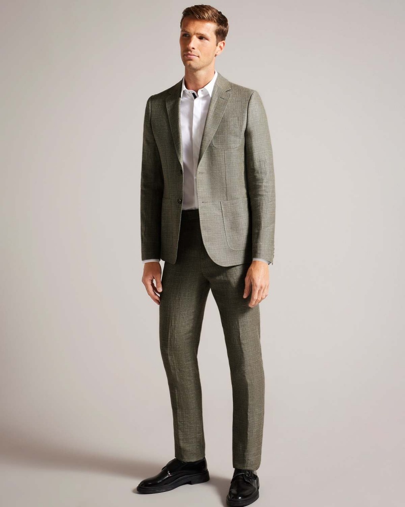 Ted Baker TAYLORJ Slim Linen Lână Jacket Albastru Deschis | 630UKFNIL