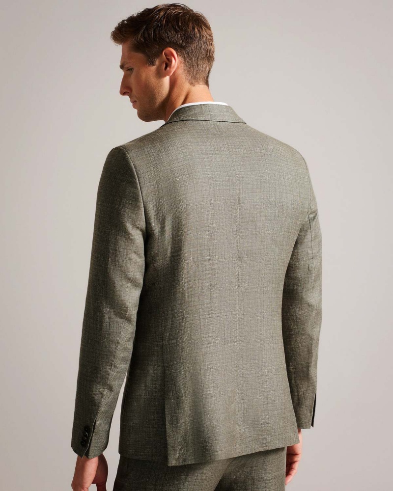 Ted Baker TAYLORJ Slim Linen Lână Jacket Albastru Deschis | 630UKFNIL