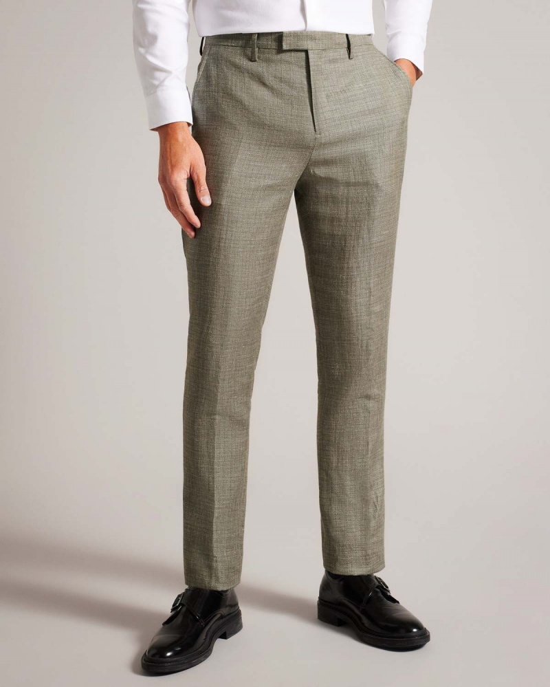 Ted Baker TAYLORT Slim Linen Lână Trousers Bleumarin | 817OMVREG