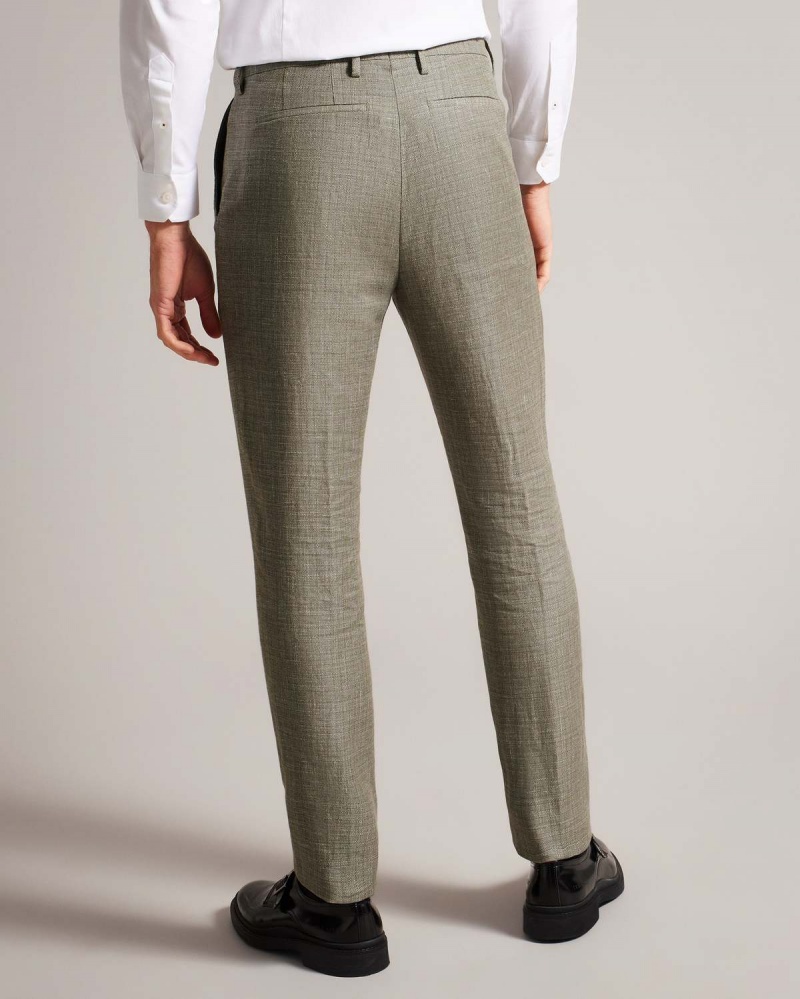 Ted Baker TAYLORT Slim Linen Lână Trousers Bleumarin | 817OMVREG