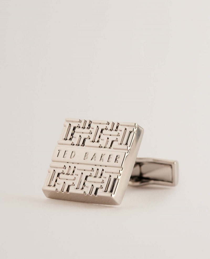 Ted Baker TEDRICK T Print Logo Cufflinks Silver-col | 869GRHCAQ