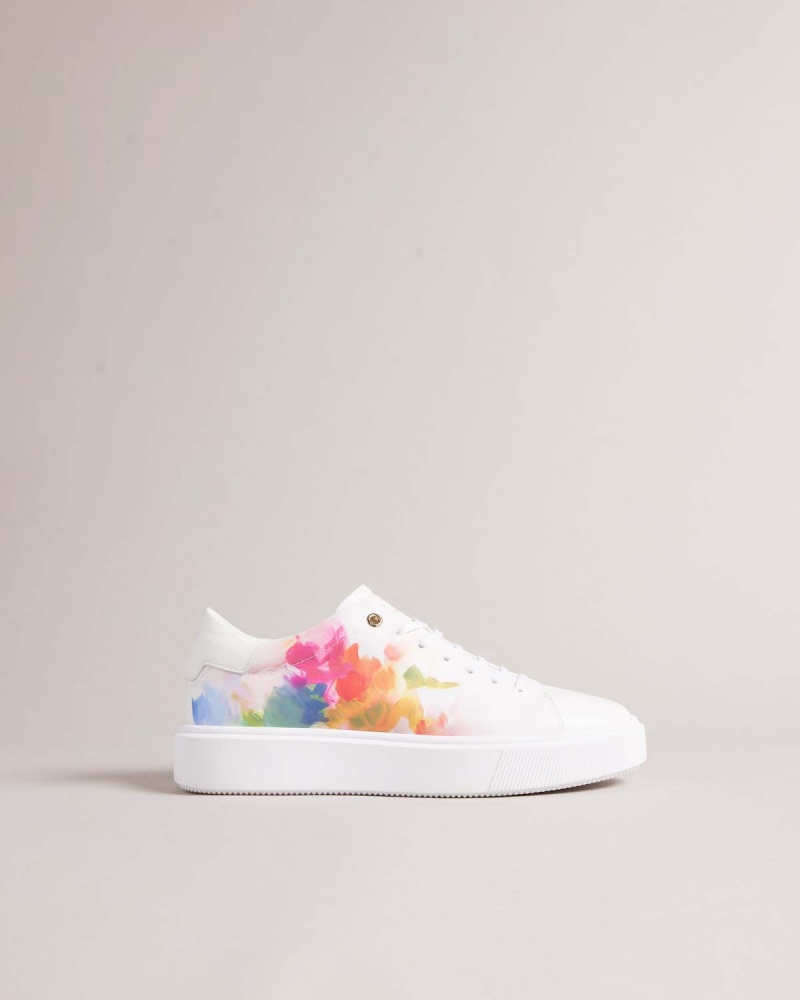 Ted Baker TENNIA Art Print Platforma Sneaker White-or | 348GXHOQU