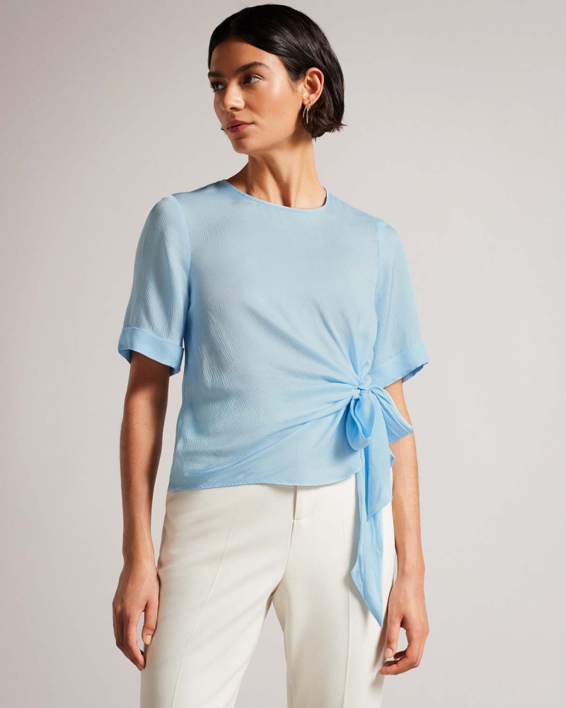 Ted Baker THALIYA Integral Tie Tshirt Lt-Blue | 325ZMPRLY