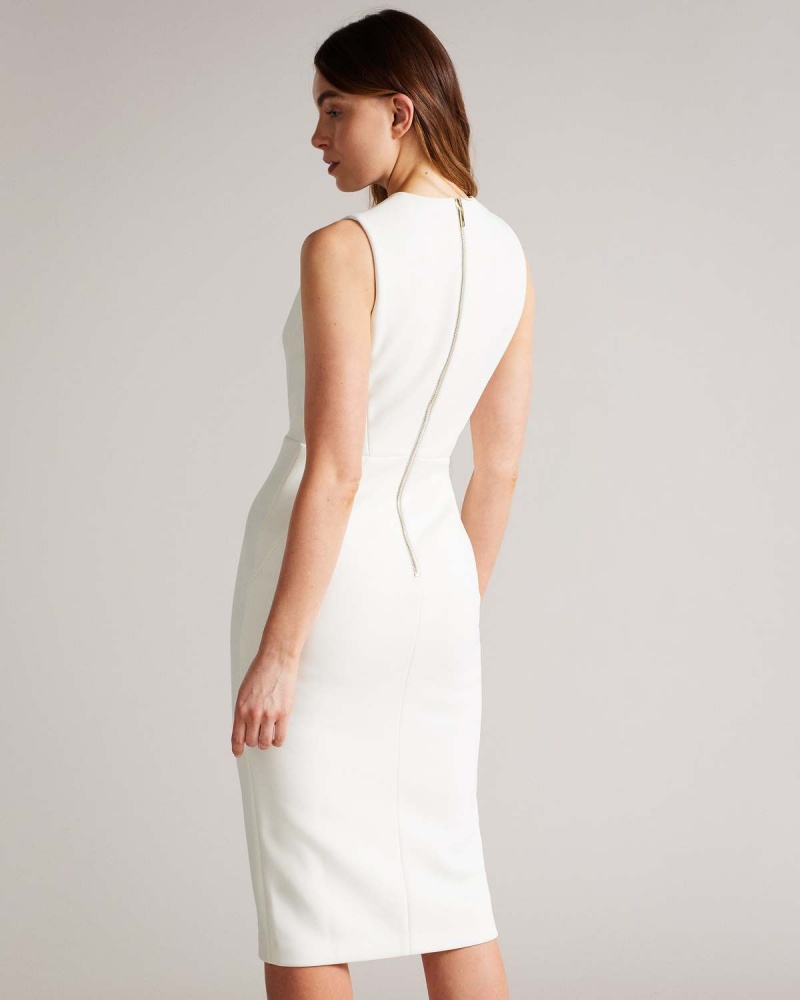 Ted Baker TILOLAH Seam Detail Bodycon Rochie Ivory | 514VHZIQJ