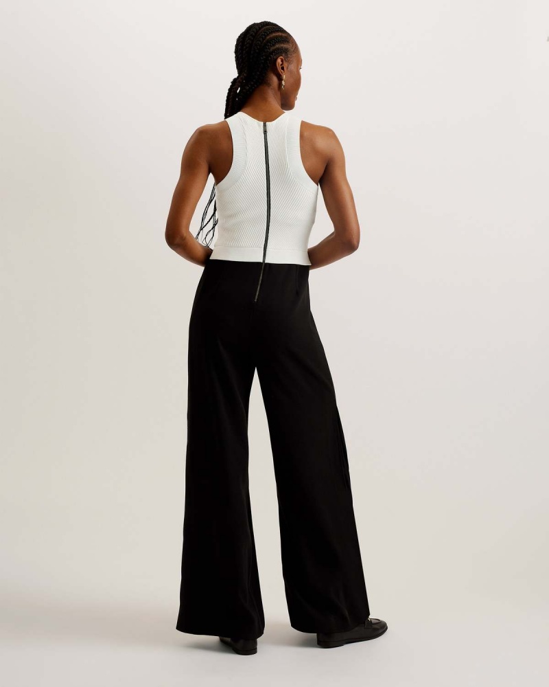 Ted Baker TOVELI Racer Back Mockable Jumpsuit Negrii | 837YVBGED