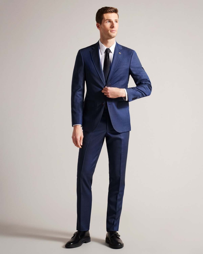 Ted Baker UPSALAJ Navy Mix Suit Jacket Bleumarin | 632XTMDUJ