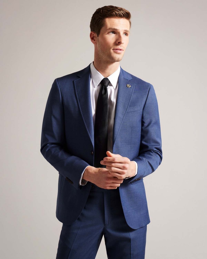 Ted Baker UPSALAJ Navy Mix Suit Jacket Bleumarin | 632XTMDUJ