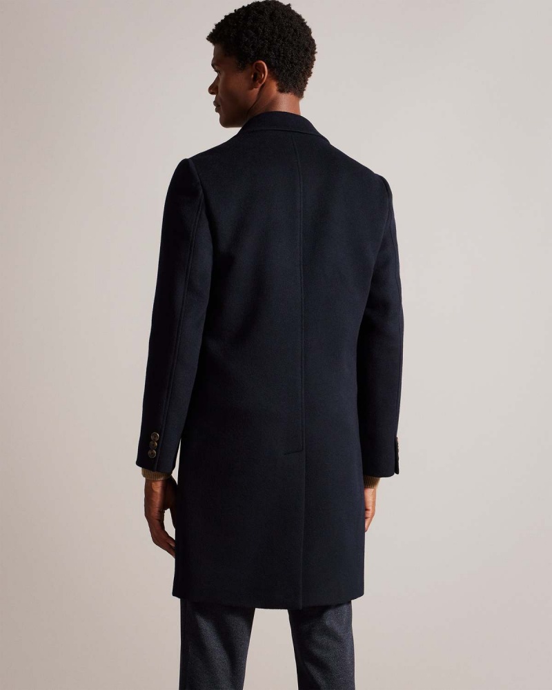 Ted Baker WILDING Lână Blend Overcoat Bleumarin | 526AFPCYK