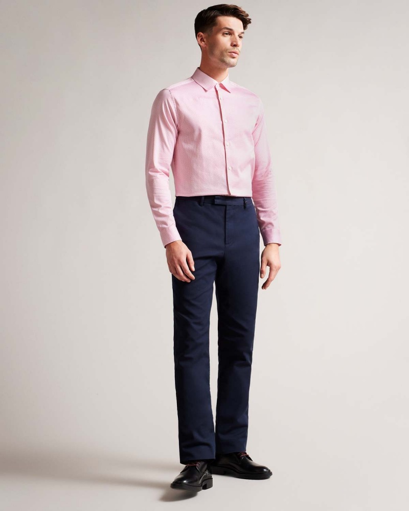 Ted Baker WILLET Long Sleeve Mini Geo Shirt Pl-pink | 486VCTOQS