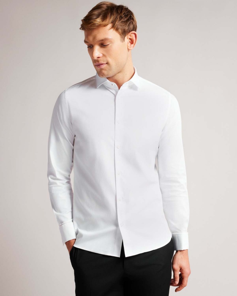 Ted Baker WITREE LS Mini Diamond Dobby Shirt Albi | 623BHRSDG