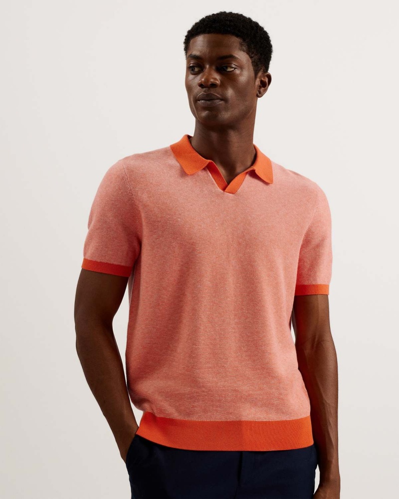 Ted Baker WULDER Regular SS Open Neck Polo Brt-orange | 628CJFAVO