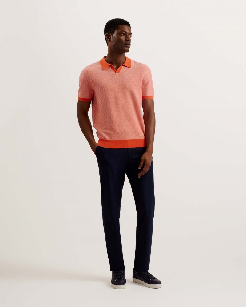 Ted Baker WULDER Regular SS Open Neck Polo Brt-orange | 628CJFAVO